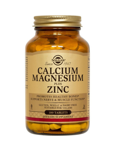 Кальцій Магній і Цинк, Calcium Magnesium Plus Zinc. Solgar, 100 таблеток