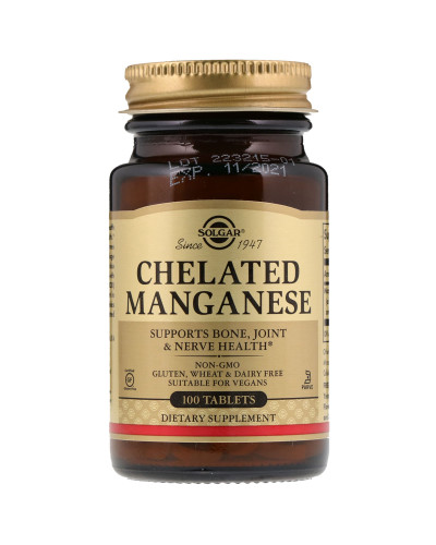 УЦІНКА Марганець, Chelated Manganese, Solgar, 100 таблеток (пошкодження зовнішньої плівки) УЦІНКА Марганець, Chelated Manganese, Solgar, 100 таблеток (пошкодження зовнішньої плівки)
