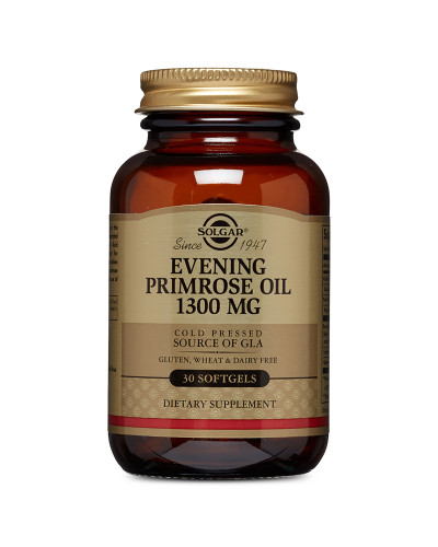 Масло Примулы Вечерней 1300 мг, Evening Primrose Oil, Solgar, 30 желатиновых капсул