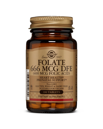 Фолієва Кислота (В9), Folic Acid, 400 мкг, Solgar, 100 таблеток