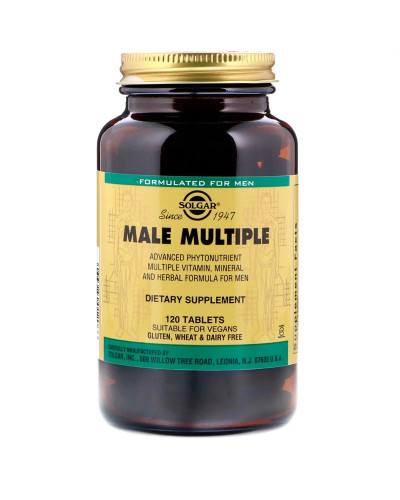 Мультивитамины для Мужчин, Male Multiple, Solgar, 120 таблеток