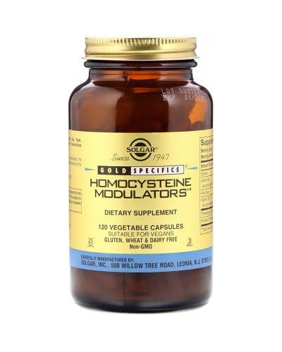 Модулятор Гомоцистеїну, Homocysteine Modulators, Solgar, 120 вегетаріанських капсул