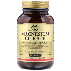 Магний Цитрат, Magnesium Citrate, Solgar 60 таблеток