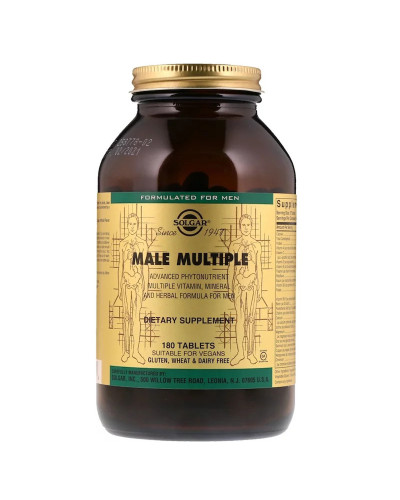 Мультивитамины для Мужчин, Male Multiple, Solgar, 180 таблеток