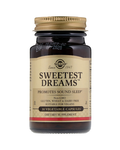 УЦІНКА Комплекс для Сну Сладкий Сон з мелатоніну та L-теаніном, Sweet Dreams, Solgar, 30 капсул (пошкодження зовнішньої плівки) УЦІНКА Комплекс для Сну Сладкий Сон з мелатоніну та L-теаніном, Sweet Dreams, Solgar, 30 капсул (пошкодження зовнішньої плівки)