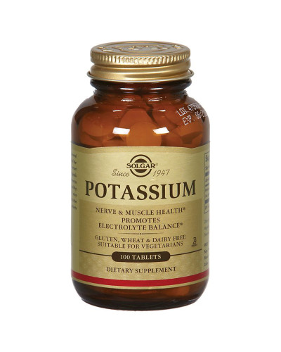 Калий, Potassium, Solgar, 99 мг, 100 таблеток