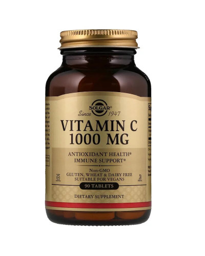 Вітамін С, Vitamin C, Solgar, 1000 мг, 90 таблеток