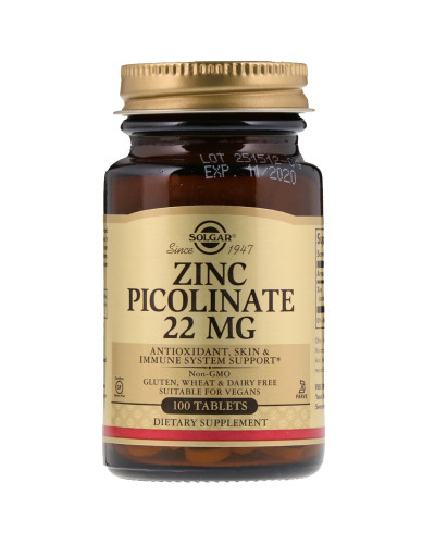 Уцінка Цинк Піколінат 22 мг, Zinc Picolinate, Solgar, 100 таблеток (без плівки) Уцінка Цинк Піколінат 22 мг, Zinc Picolinate, Solgar, 100 таблеток (без плівки)