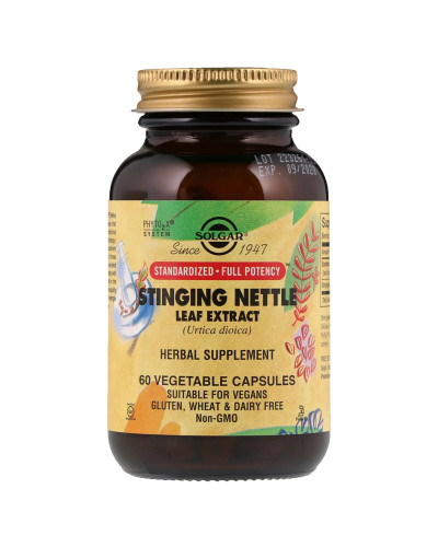 Кропива, Екстракт листя, Nettle Leaf Extract, Solgar, 60 таблеток