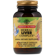 Растительный Комплекс Поддержка Печени, Herbal Liver Complex, Solgar, 50 гелевых капсул