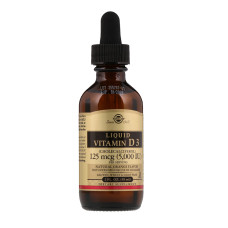УЦЕНКА Витамин D3, Liquid Vitamin D3, Solgar, 5000 Ме, 59 мл. (апельсиновый вкус)