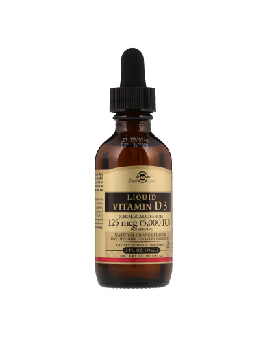 Уцінка Вітамін D3, Liquid Vitamin D3, Solgar, 5000 Ме, 59 мл. (апельсиновий смак)