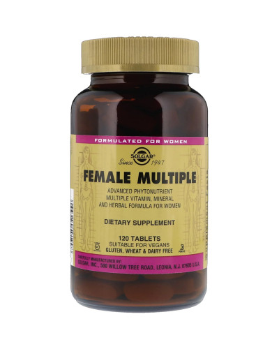 Мультивитамины для Женщин, Female Multiple, Solgar, 120 таблеток