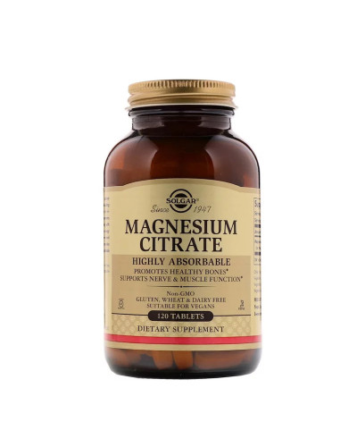 Цитрат Магнію, Magnesium Citrate, Solgar, 120 таблеток