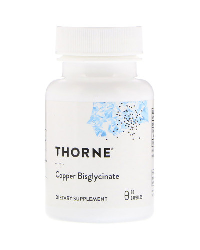 Медь (Бисглицинат), Copper Bisglycinate, Thorne Research, 60 капсул