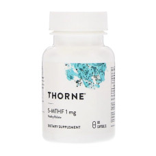 Фолиевая Кислота, Метилфолат, 5-MTHF, Thorne Research, 1 мг, 60 капсул