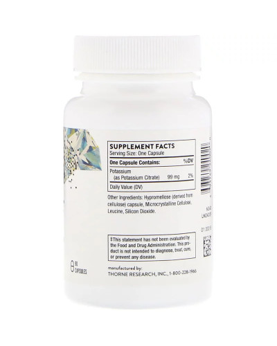 Калий Цитрат, Potassium Citrate, Thorne Research, 90 капсул