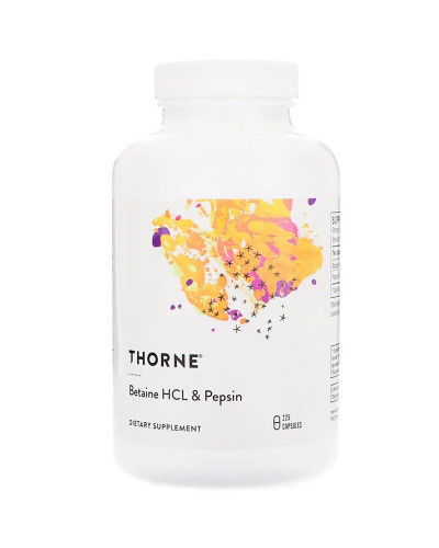 Бетаин HCL и Пепсин, Betaine HCL & Pepsin, Thorne Research, 225 капсул