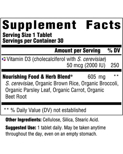 Вітамін D3 2000 IU, Vitamin D3, MegaFood, 30 таблеток