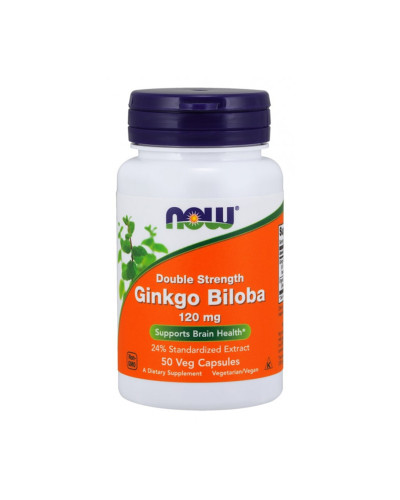 Гінкго білоба, Ginkgo Biloba, Double Strength, Now Foods, 120 мг, 50 капсул
