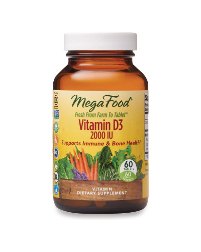 Вітамін D3 2000 IU, Vitamin D3, MegaFood, 60 таблеток
