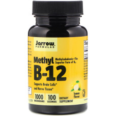 Метил B-12 со вкусом лимона 1000 мкг, Methyl B-12, Jarrow Formulas, 100 леденцов