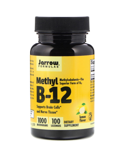 Метил B-12 со вкусом лимона 1000 мкг, Methyl B-12, Jarrow Formulas, 100 леденцов