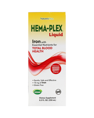 Жидкий комплекс Hema-Plex с железом, Liquid iron, Natures Plus, 250 мл