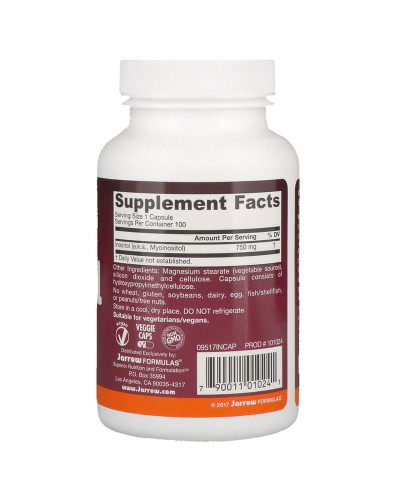 Инозитол, 750 мг, Inositol, Jarrow Formulas, 100 вегетарианских капсул.
