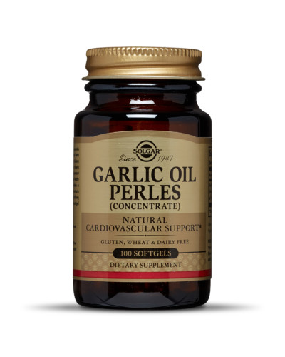 Часникова олія Перлес, Garlic Oil Perles, з ослабленим запахом, Solgar, 100 желатинових капсул