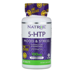 5-HTP (Гидрокситриптофан) 100мг, Медленное Высвобождение, С Повышенной Силой Действия, Natrol, 45 таблеток