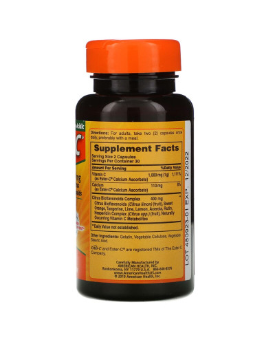Естер-С з Біфлавоноїдами, Ester-C, American Health, 500 мг, 60 капсул