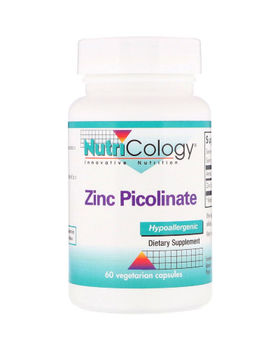 Цинк Пиколинат, Zinc Picolinate, Nutricology, 60 вегетарианских капсул