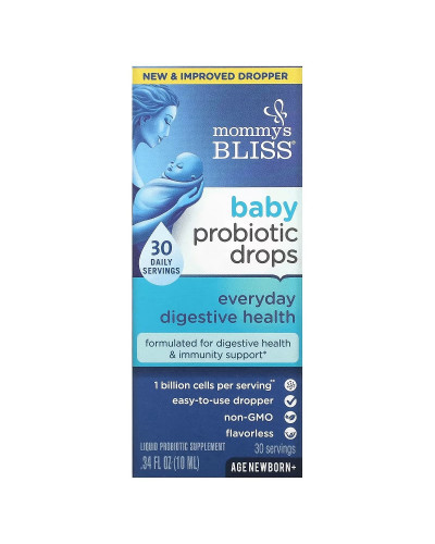 Пробиотики в каплях для новорожденных и старше, Baby Probiotic Drops, Mommy's Bliss, 10 мл