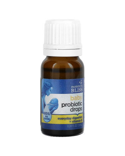 Пробиотик с витамином D в каплях для новорожденных, 400 МЕ, Baby Probiotic Drops+Vitamin D, Mommy's Bliss, 10 мл