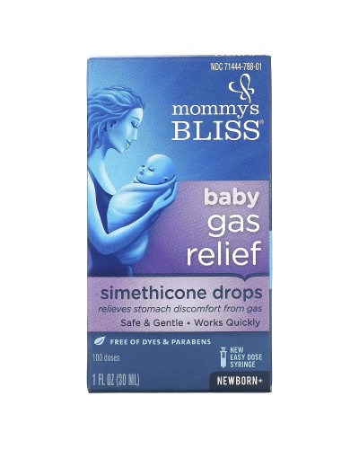 Капли от детских коликов, симетикон, вкус имбиря, Baby Gas Relief, Simethicone Drops, Mommy's Bliss, 30 мл