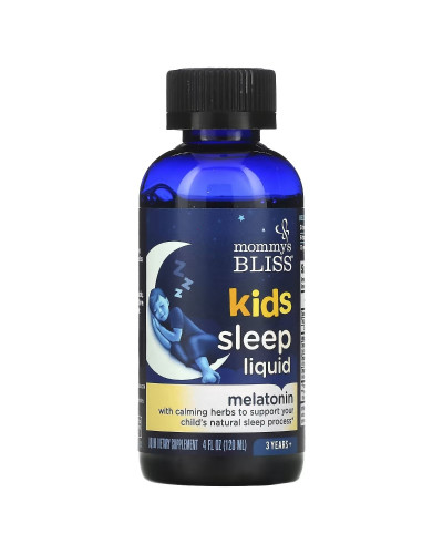 Мелатонін рідкий для дітей віком від 3 років, смак винограду, Kids Sleep Liquid, Melatonin, Mommy's Bliss, 120 мл