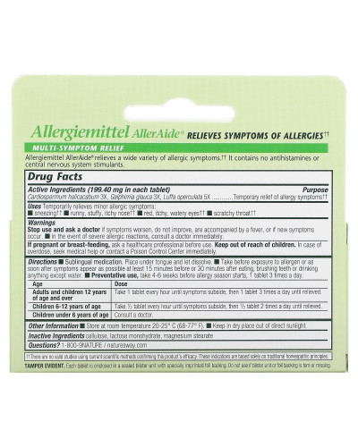 Засіб від алергії, Allergy Relief, Allergiemittel AllerAide, Boericke & Tafel, 40 таблеток