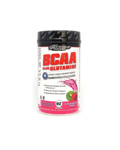 Аминокислоты BCAA с Глютамином, вкус клубники и киви, Extreme Edge BCAA + Glutamine Powder, Strawberry Kiwi, Bluebonnet Nutrition, 375 г (13,23 Унции)
