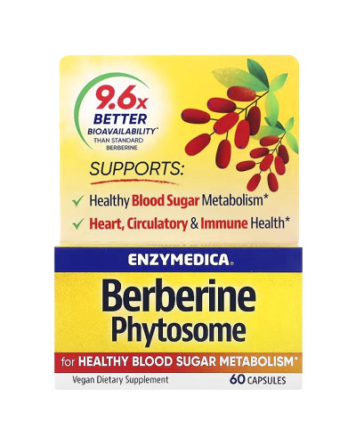 Берберін Фітосоми, Berberine Phytosome, Enzymedica, 60 капсул