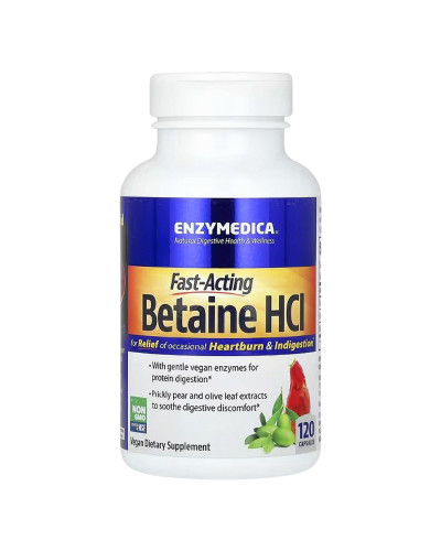 Бетаин HCI 1300мг, Enzymedica, 120 капсул