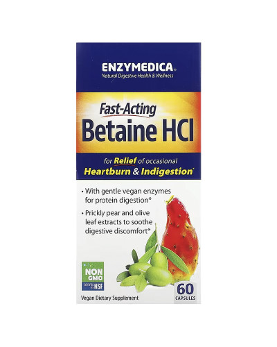 Бетаин HCI 1300мг, Enzymedica, 60 капсул