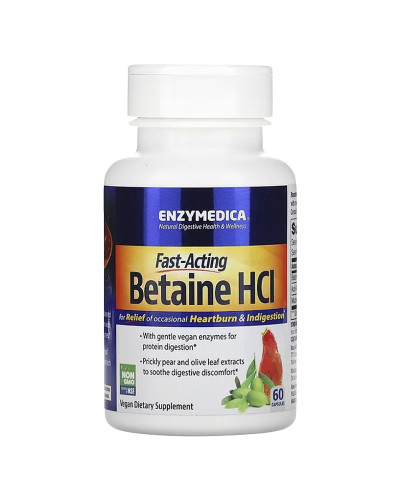 Бетаин HCI 1300мг, Enzymedica, 60 капсул