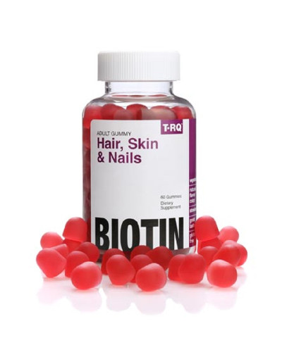 УЦІНКА Біотин для волосся, шкіри та нігтів, фруктовий смак, Hair, Skin & Nails, Biotin, T-RQ, 60 жувальних конфет (вм'ятини)