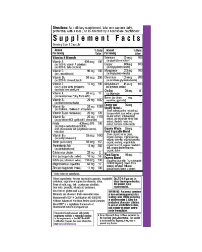 Мультивитамины c железом, MAXI ONE With Iron, Bluebonnet Nutrition, 30 вегетарианских капсул