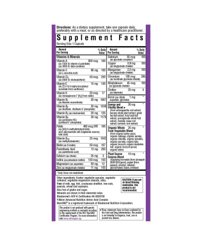 Мультивитамины без железа, MAXI ONE Iron Free, Bluebonnet Nutrition, 30 вегетарианских капсул