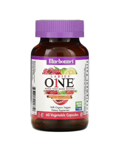 Комплекс Витаминов Для Женщин, Ladies' ONE, Whole Food-Based Multiple, Bluebonnet Nutrition, 60 вегетарианских капсул Комплекс Витаминов Для Женщин, Ladies' ONE, Whole Food-Based Multiple, Bluebonnet Nutrition, 60 вегетарианских капсул