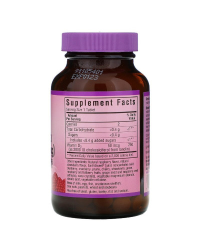 Вiтамiн D3 2000IU, Смак Малини, Earth Sweet Chewables, Bluebonnet Nutrition, 90 жувальних таблеток Вiтамiн D3 2000IU, Смак Малини, Earth Sweet Chewables, Bluebonnet Nutrition, 90 жувальних таблеток