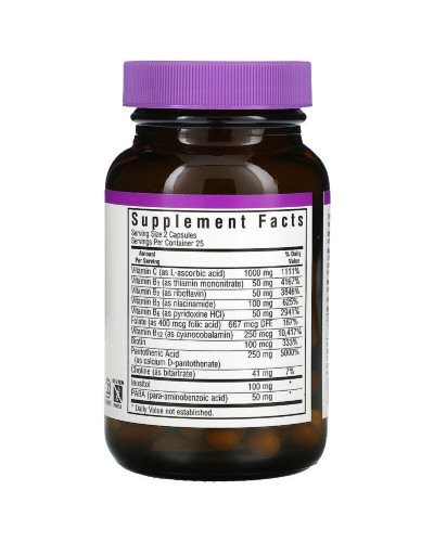 Стрес В-Комплекс, Stress B-Complex, Bluebonnet Nutrition, 50 вегетаріанських капсул