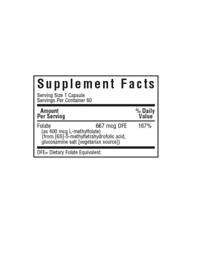 Метилфолат (B9) 400мкг, Cellular Active, Methylfolate, Bluebonnet Nutrition, 60 вегетаріанських капсул